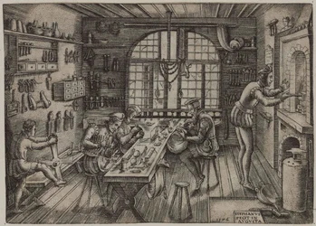 Guldsmedsaffär, 1576.