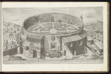 Augustus mausoleum med en anlagd trädgård i Rom Forntida byggnader (serietitel) I vestigi dell