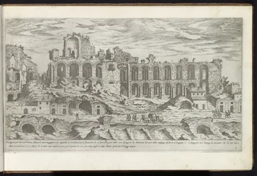 Palatijn i Rom Bouwwerken uit de oudheid (serietitel) Resterna av det antika Rom samlade och fotograferade i perspektiv av Stefano Du Perac Parisino (serietitel på objekt)