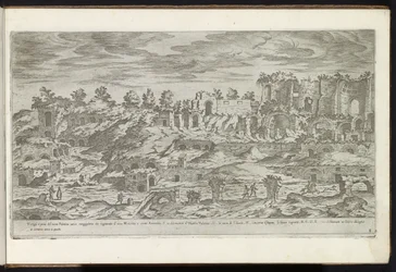 Palatijn i Rom Bouwwerken uit de oudheid (serietitel) Resterna av det antika Rom samlade och fotograferade i perspektiv av Stefano Du Perac Parisino (serietitel på objekt)