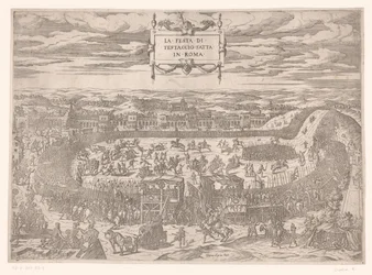 Påvlig fest på Testaccio i Rom 1534 La festa di Testaccio fatta in Roma (titel på objekt)