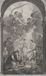 The Chapel of the Foundlings in Paris: Magi Gaspard and Melchior adoring the E..., 1752.