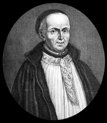 Michel Le Tellier (1643-1719) fransk teolog, jesuit, biktfader till Ludvig XIV, gravyr