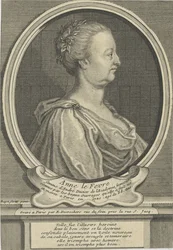 Porträtt av Anne Dacier född Le Fèvre 1647-1720, ca 1720.
