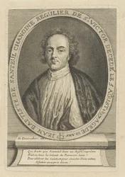 Porträtt av poeten Jean-Baptiste de Santeul 1630-1697, um 1700.