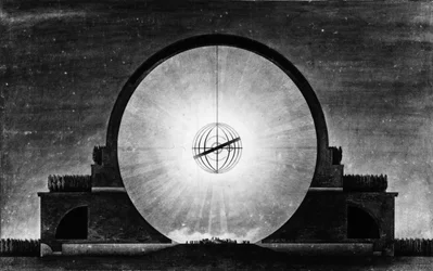 Newtons kenotaf, dageffekt, snitt - E. L. Boullée