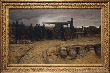 Fransk tungt artilleripjäs vid belägringen av Paris, 1872