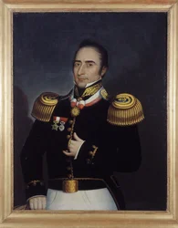 Porträtt av Andre Hipolito (Hyppolite) Bouchard, som deltog i revolutionen i Bouenos-Ayres den 25 maj 1810, av Etienne Prosper Berne-Bellecour (eller Bernet-Bellecour: 1838 - 1910)