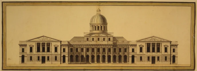 Design för U.S. Capitol, 1793 (bläck, tvätt och akvarell på papper)