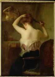 Kvinna som ordnar sitt hår, 1903