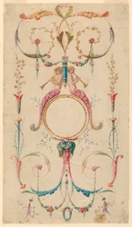 Teckning, paneldekoration, ca 1780