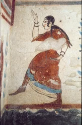 En dansare (fresko, detalj, 530 f.Kr.)