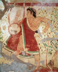 En lirare (fresco, 520 f.Kr.)