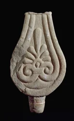 Etruskisk civilisation: Stengodssten av Fiesole från Sesto Fiorentino Italien. 550-500 f.Kr. Florens, arkeologiska museet