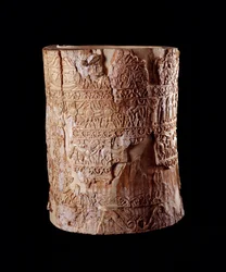 Etruskisk civilisation: elfenbensciborium från Pania a Chiusis grav, Italien - 700-talet f.Kr.