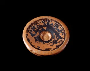 Etruskisk civilisation: terrakottaskärfragment tillägnad gudinnan Demeter 550-530 f.Kr. - Från Gravisca, Italien