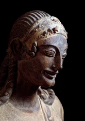 Head of Apollo från Veio (Detalj) - Terrakottaskulptur, 510-490 f.Kr.