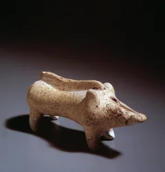 Grisformat keramiskt unguentarium, 580-560 f.Kr