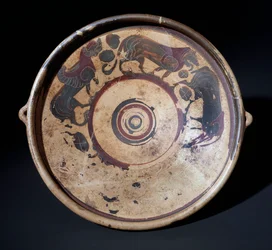 Terrakottaplatta föreställande djur, 600-590 f.Kr