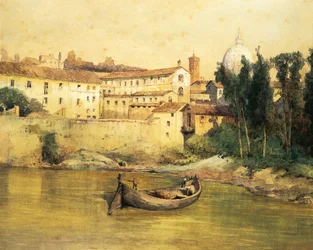 Italien, Rom, gamla Santo Spirito-sjukhuset i Sassia (Saxia), av Ettore Roesler Franz