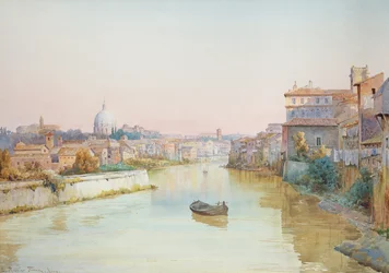 Utsikt över Tevere från Ponte Sisto