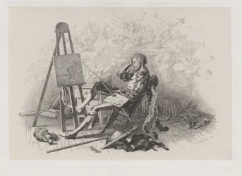 Morgon efter maskeradbalen: Emil Theodor Richter vid hans staffli