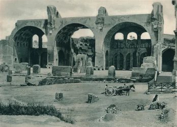 Maxentius- och Konstantinbasilikan i Forum Romanum, Rom, Italien, 1927