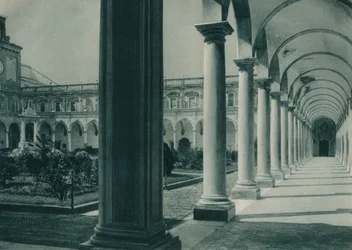 Kloster i klostret San Martino, nära Neapel, Italien, 1927