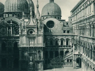 Innergården till Dogespalatset, Venedig, Italien, 1927
