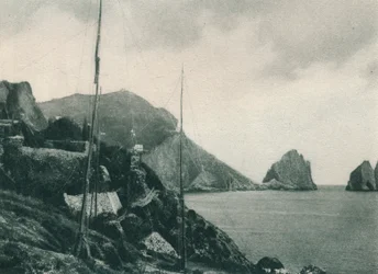 Marina Piccola med fågelfågelnät, Capri, Italien, 1927