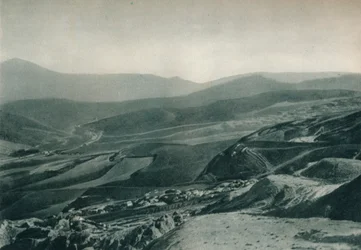 Vy över svavelgruvorna, Agrigento, Sicilien, Italien, 1927