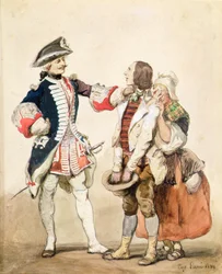 En soldat med bönder
