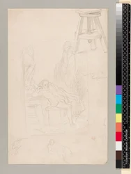 Studier för "Michelangelo in his studio"