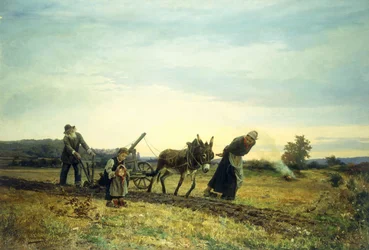 Plöjning av åkrarna, 1877