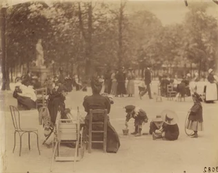 Kvinnor och barn i Luxemburgträdgården