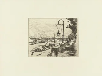 Stadsbild med Austerlitz-bron och Seine i Paris Pont d