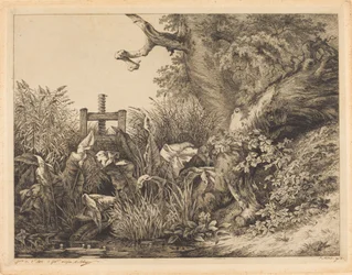Vattenbrygga och tortor vid en sluss