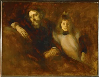 Alphonse Daudet och hans dotter Edmee (målning på duk)