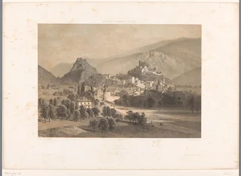 Utsikt över Sion i Rhônes dal Zion (titel på objekt) Visningar i Schweiz, Savojen och Tyrolen (serietitel) La Suisse, la Savoie et le Tyrol (serietitel på objekt)