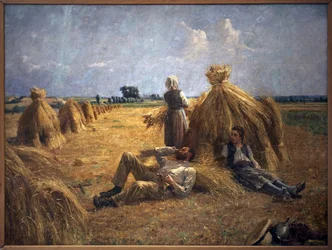 Middag. Målning av Eugene Damascus (1844-1899), olja på duk