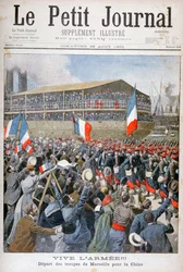 Franska trupper går ombord till Kina, 1900