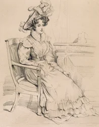Porträtt av Harriet Smithson, irländsk skådespelerska och första fru till den franske kompositören Hector Berlioz