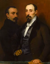 Självporträtt med sin son Achille, 1836.