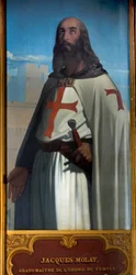 Porträtt av Jacques de Molay (Molai) (ca 1243-1314), tempelherrarnas siste stormästare. Målning av Amaury-Duval (1808-1885). Museet i Versailles.