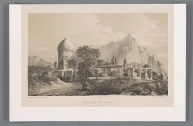 Utsikt över Imamzadeh Komijan i Irak-i Ajam Imâm Zadeh à Koumichâh (Iraq Adjemi) (titel på objekt) Persiska landskap (serietitel) Perse modern (serietitel)