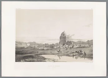 Utsikt över byn Soltaniyeh Village de Sultanieh (titel på objekt) Persiska landskap (serietitel) Perse modern (serietitel)