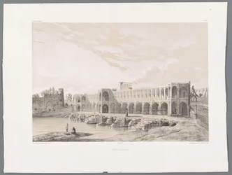 Khaju Bridge eller Pol-e Khaju i Isfahan Pont Kadjiou Chiraz (titel på objekt) Persiska landskap (serietitel) Perse modern (serietitel)