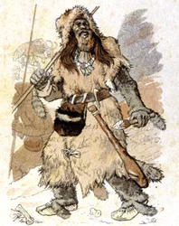 Människan under paleolitisk tid, ca 1900 (illustration)