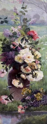 Säsongsbetonade blommor - vår. Målning av Eugene Henri Cauchois (1850-1911) Privat samling.
