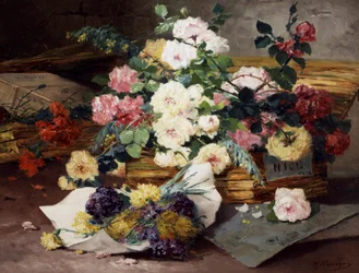 Rosor i Nice. Målning av Eugene Henri Cauchois (1850-1911) Privat samling.